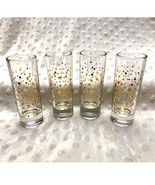 Vintage Gold Polka Dot Weighted, 4&quot; Tall Double Shot Glasses- Set of (4)... - $282.14 MXN