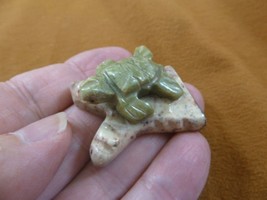 (Y-TUR-LA-107) baby GREEN serpentine Turtle FIGURINE gemstone branch carving - £7.50 GBP