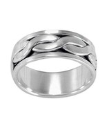 Men&#39;s Sterling Silver 925 Braid Spinner Ring - $38.00