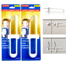 2 Pack Baby U Shape Safety Cabinet Locks Child Proof Drawer Door Fridge Plastic - £18.89 GBP