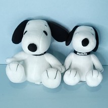 MetLife Peanuts Snoopy Charlie Brown Dog Plush Lot Of 2 Sitting Black Co... - $19.79