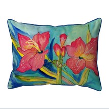 Betsy Drake Pink Amaryllis Small Indoor Outdoor Pillow 11x14 - £38.65 GBP