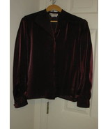  Women Blouse Top Shirt  Burgundy Long Sleeve Size 6 Petite Joan Leslie ... - £18.31 GBP