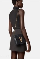 Versace Crossbody Convertible Clutch  Bag  Black w/ Gold Hardware $1498 - $791.01