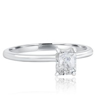 Bague De Fiançailles En Diamant Solitaire Radiant De 0,56 Ct En Or Blanc... - $24,024.63 MXN