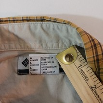 Columbia Mens Yellow & Brown Cotton Plaid Button-Down Collar Shirt Long Sleeve L image 4