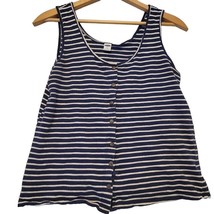 Old Navy Shirt Women&#39;s Size XS Blue White Striped Button Up Front Tank Top - £12.21 GBP