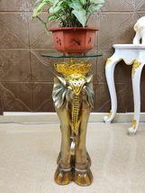 interoknack Luxury European Elephant Plant Stand  Gold Resin Indoor Ped... - €684,01 EUR