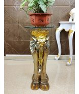 interoknack Luxury European Elephant Plant Stand  Gold Resin Indoor Ped... - €684,01 EUR