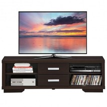 Modern TV Stand Entertainment Center with 2 Drawers and 4 Open Shelves -... - £192.82 GBP