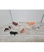Lot of 8 Farm Animals Cows Goat Pig Bull Horses Battat Safari Hard Rubbe... - $17.80 CAD