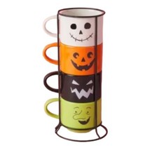 Rae Dunn Halloween Mug Stacked Wicked Spooky Boo Treats Double Sided Gift New - £26.71 GBP
