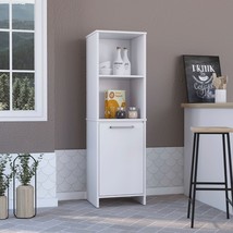 White Kitchen Pantry: 59&quot;H, 2 Shelves, 1 Door - $203.99
