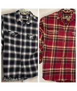 Lot Of 2 Field &amp; Stream Red Black Plaid Heavy Flannels Tall XLT Men’s Sh... - $63.70 CAD