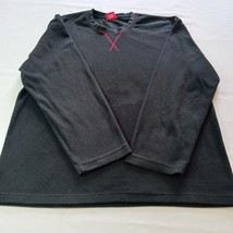 IZOD Sleepwear Pajama Shirt Men's XL Black Fleece Long Sleeve Comfort Lounge image 7