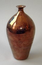 Copper Crackle Ceramic Porcelain Art Pottery Round Vase Handcrafted Deco... - £23.18 GBP