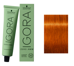 Schwarzkopf IGORA ZERO AMM Hair Color, 7-77 Medium Blonde Copper Extra