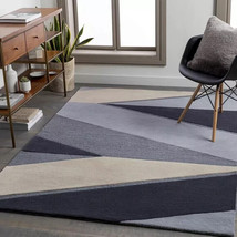 Hand-Tufted 100% Wool Abstract Area Rug 8x10 ft for Living Room &amp; Bedroom - £129.89 GBP+