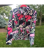 Abstract Grafitti Pop Art Top Womens Small 12UK 40EUR Long Sleeve Shirt ... - $370.54 MXN