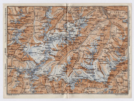 1910 Antique Map Of Wildspitze / ötztal Alps / North Tyrol / Austria - £17.05 GBP