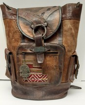 MIGUEL ANGEL Leather Tooled Backpack Travel Overnight w Hangtag Signed L... - $895.00