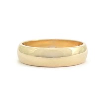 Authenticity Guarantee 
Men&#39;s Plain Low Dome Wedding Band Ring 14K Yellow Gol... - £715.42 GBP