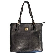 Anne Klein Zip Closure Interior/Exterior Pockets Black Satchel Handbag  - £17.40 GBP