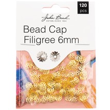 John Bead Bead Cap Filigree 6mm 120/Pkg-Gold 1401161 - $9.27