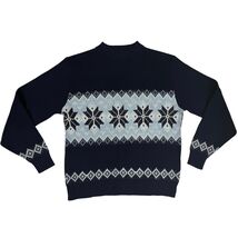 Vtg Pine State Ski Sweater Blue/White Sz L 100% Orlon Acrylic Knit 70s 80s - $39.20