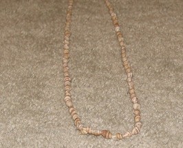 Vintage Costume Jewelry Long Beige Shell Necklace - $4.95