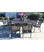 Cast aluminum patio dining set 9pc outdoor furniture square Nassau table... - £2,655.01 GBP