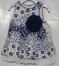 Pippa Julie Navy White Flowered Dress Bloomer Set 0 3 Month - £20.53 GBP