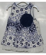 Pippa Julie Navy White Flowered Dress Bloomer Set 0 3 Month - £20.53 GBP
