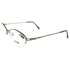 Moschino M3106-V-B 626 Eyeglasses Frames Gold Oval Bejeweled Half Rim 53-18-135 - £43.69 GBP