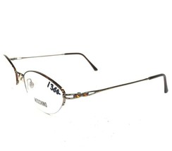 Moschino M3106-V-B 626 Eyeglasses Frames Gold Oval Bejeweled Half Rim 53-18-135 - $55.89