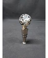 Genuine Murano Hand Blown Glass Italy Wine Bottle Stopper Black White Swirl - $23.03 CAD