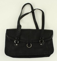 Modern Designer Purse ADRIENNE VITTADINI Black Leather Bold Stitch Handbag - £16.42 GBP