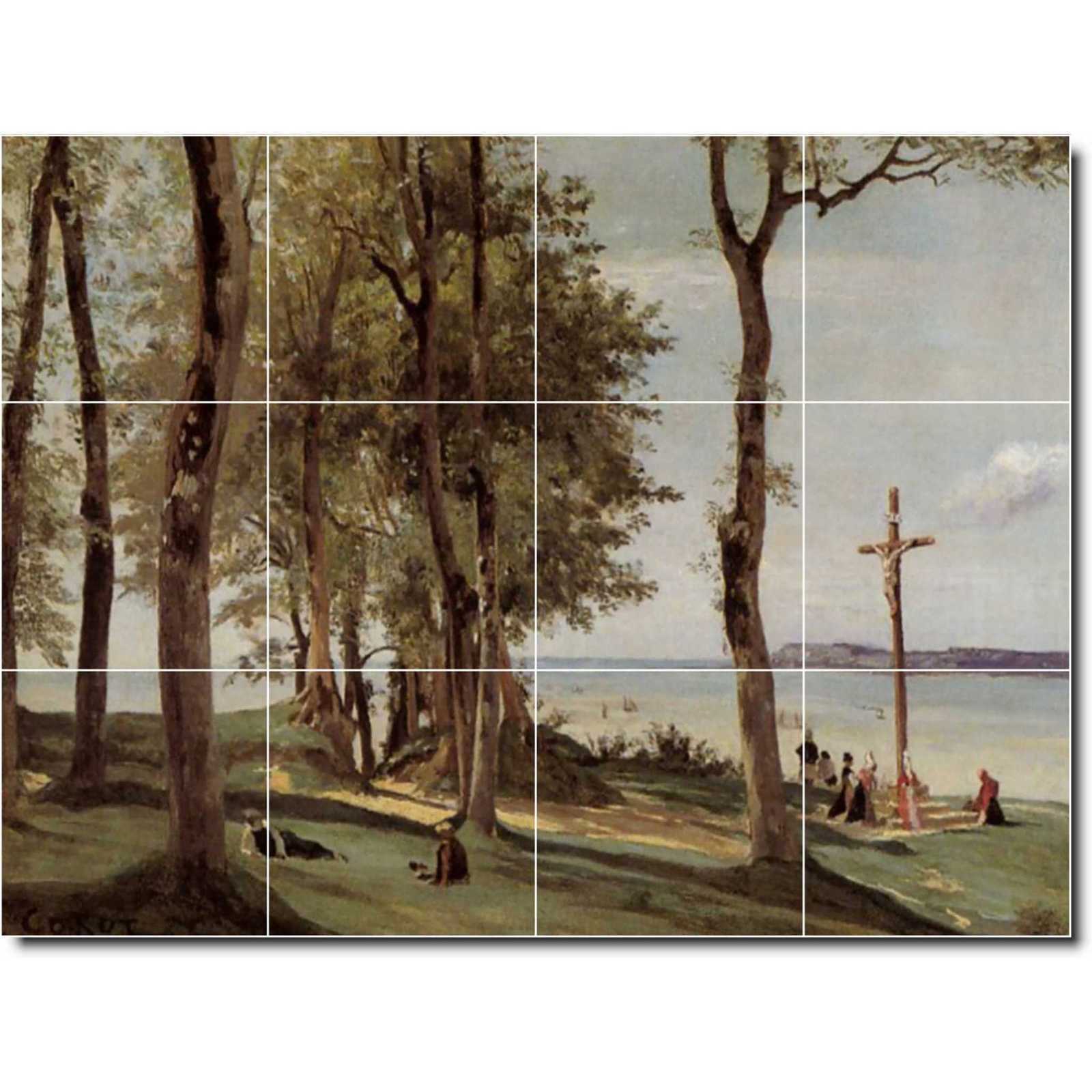 Corot jean honfleur calvary on the cote de grace