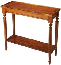 Console Table Classic Turned Legs Olive Ash Burl Distressed Cherry Ru - £613.29 GBP