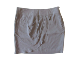NWT Ann Taylor LOFT Petites Gray Silk Pleated Faux Wrap Front A-line Skirt 6P - £6.74 GBP