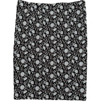 NEW Loft Skirt XXLT 2X Tall Abstract Floral Navy Blue Pink White Midi Rayon - £12.18 GBP