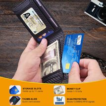 COANJIUO Slim Wallet, RFID Blocking Bifold Men Wallet, Black - $29.98