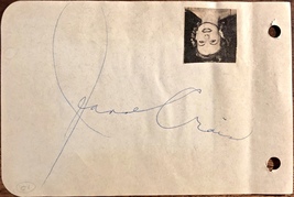 J EAN Ne Crain &amp; El EAN Or Powell Dual Autographed Signed Vintage 1950s Album Page - £46.98 GBP