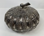 Vtg 1960s Highlands Silver Plated Covered Pumpkin Shaped Trinket Box/Can... - $22.44