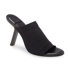 NIB Balenciaga Black Stretch Tight Sandals Slip-On Heels Mules 7 37 New ... - £298.82 GBP