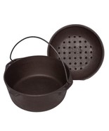 Vintage Lodge #8 Cast Iron Dutch Oven With Lid Clean Seasoned Unmarked P... - £51.07 GBP
