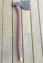 Vtg. Primitive Turner, Day &amp; Woolworth 36&quot; Handle 6 1/2&quot; Axe Head Cast Iron - £63.94 GBP