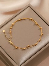 18ct Solid Gold Double Beaded Chain Bracelet - 18K, Au750, fine, shiny, gift - £168.28 GBP