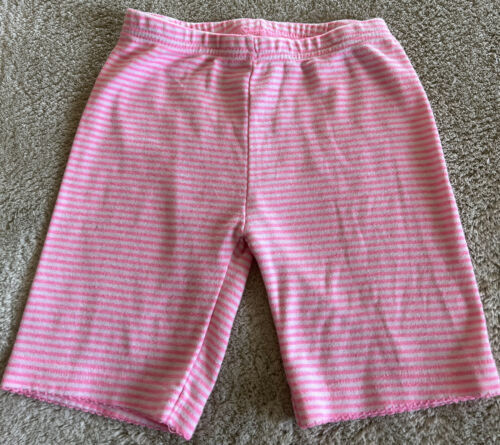 Carters Girl Pink White Striped Snug Fit Pajama Shorts 4T - $3.92