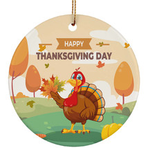 Thanksgiving Turkey Ornament Happy Giving Wild Turkey With Natural Ornament Gift - £11.78 GBP